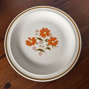 Nikko TANGERINE 12 inch Round Platter Serving Plate 1979 Japan Color Stone